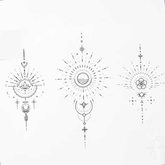 lotus tattoo line drawing