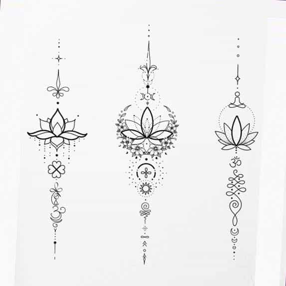 lotus tattoo line drawing