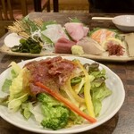 Seafood to Honetsukidori Sanuki Sakaba Takamatsu Ferry Tori Ten - 野菜も食べ野菜