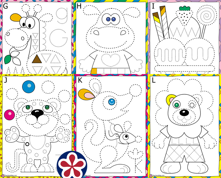 Printable Tracing Coloring Pages. TeachersMag.com