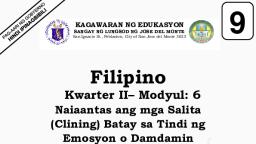 Modyul 6 Clining - Filipino - Notes - Teachmint