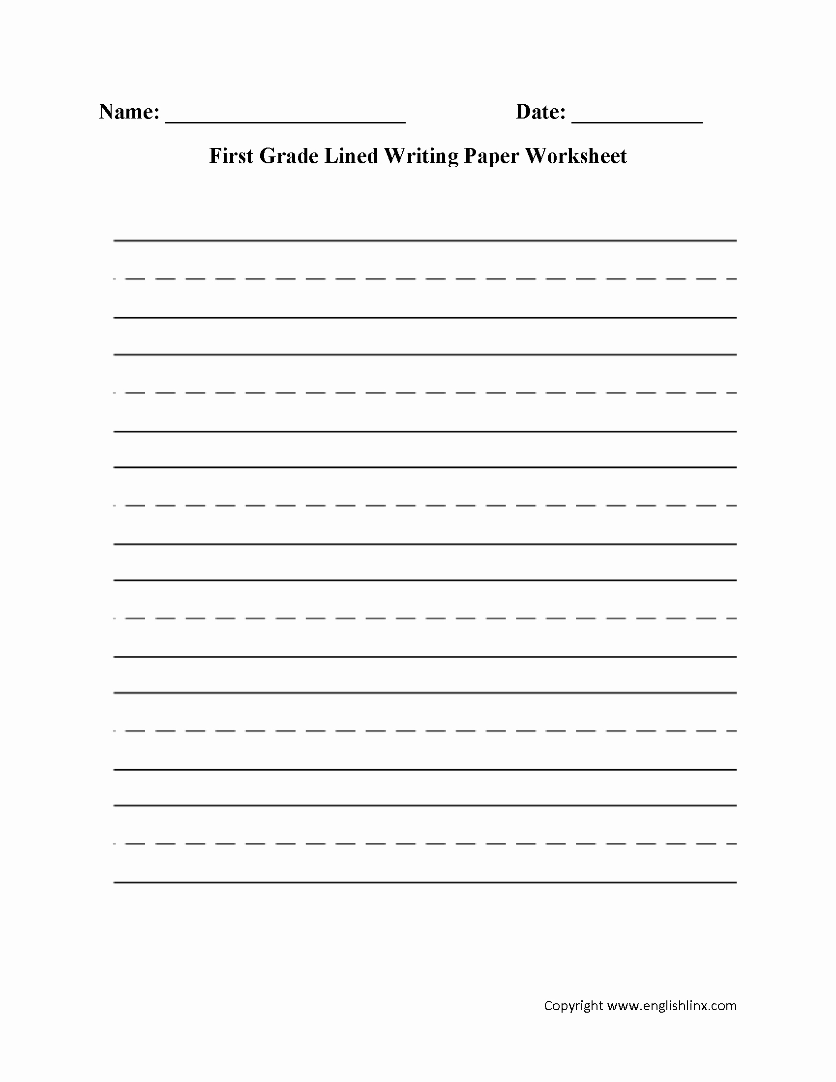 Worksheets for First Grade Writing Unique Printable First Grade Writing ...