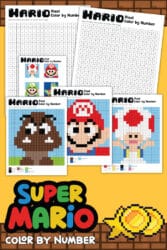 Free Color by Number Mario Pages - Pixel Color by Number