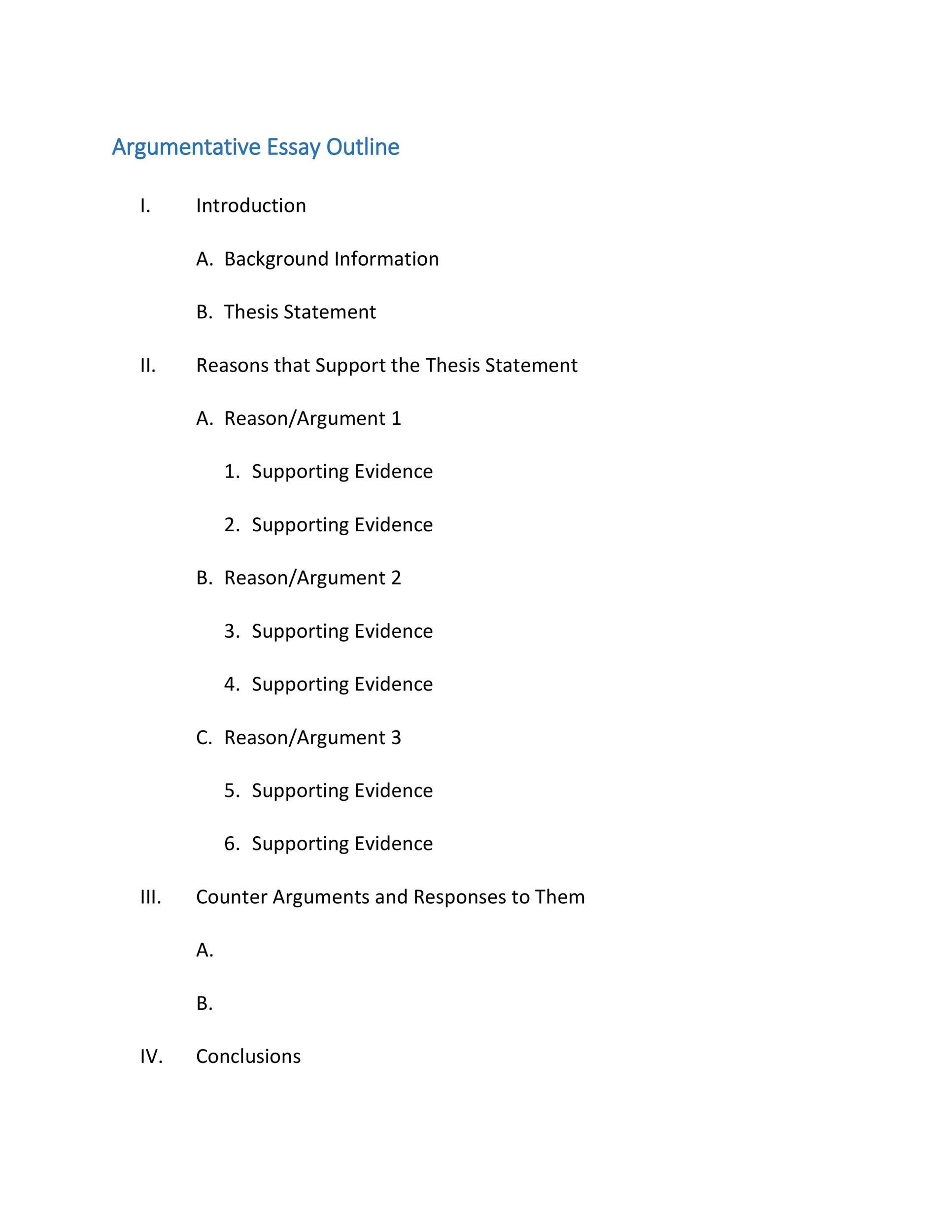 37 Outstanding Essay Outline Templates (Argumentative, Narrative ...