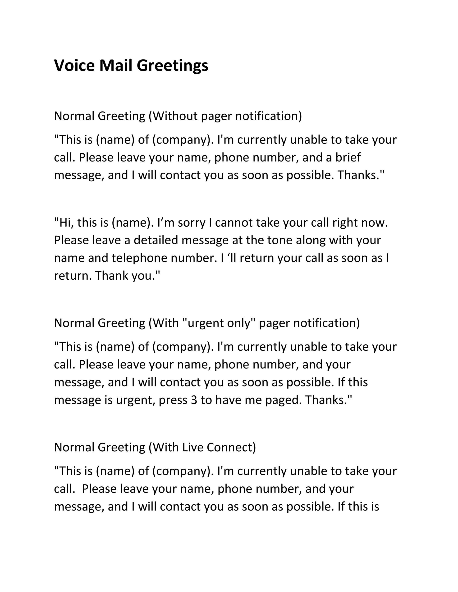 40 Voicemail Greetings & Phone Message Templates [Business, Funny ...