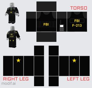 FBI costume for the character Roblox