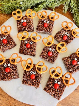 Easy Marshmallow Reindeer Squares