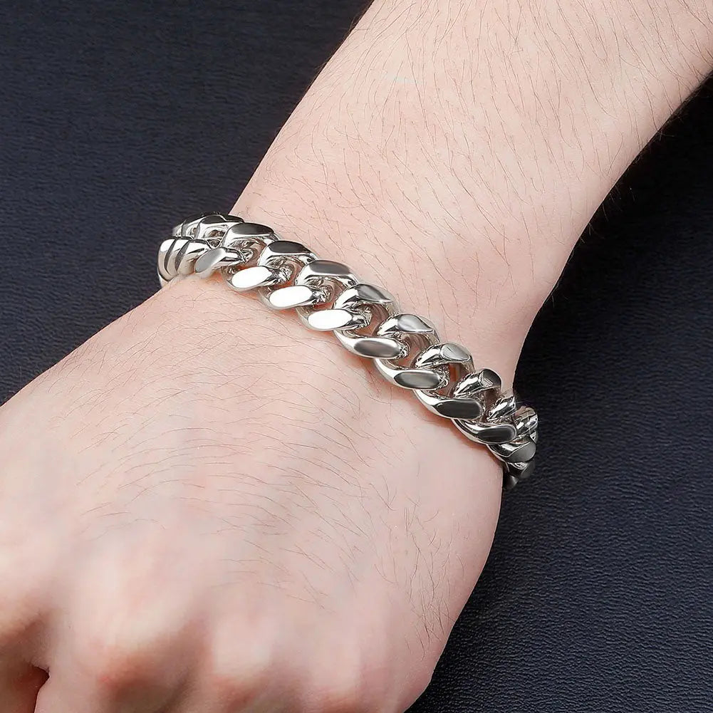 10mm Iced Clasp Cuban Bracelet in White Gold   The Icetruck