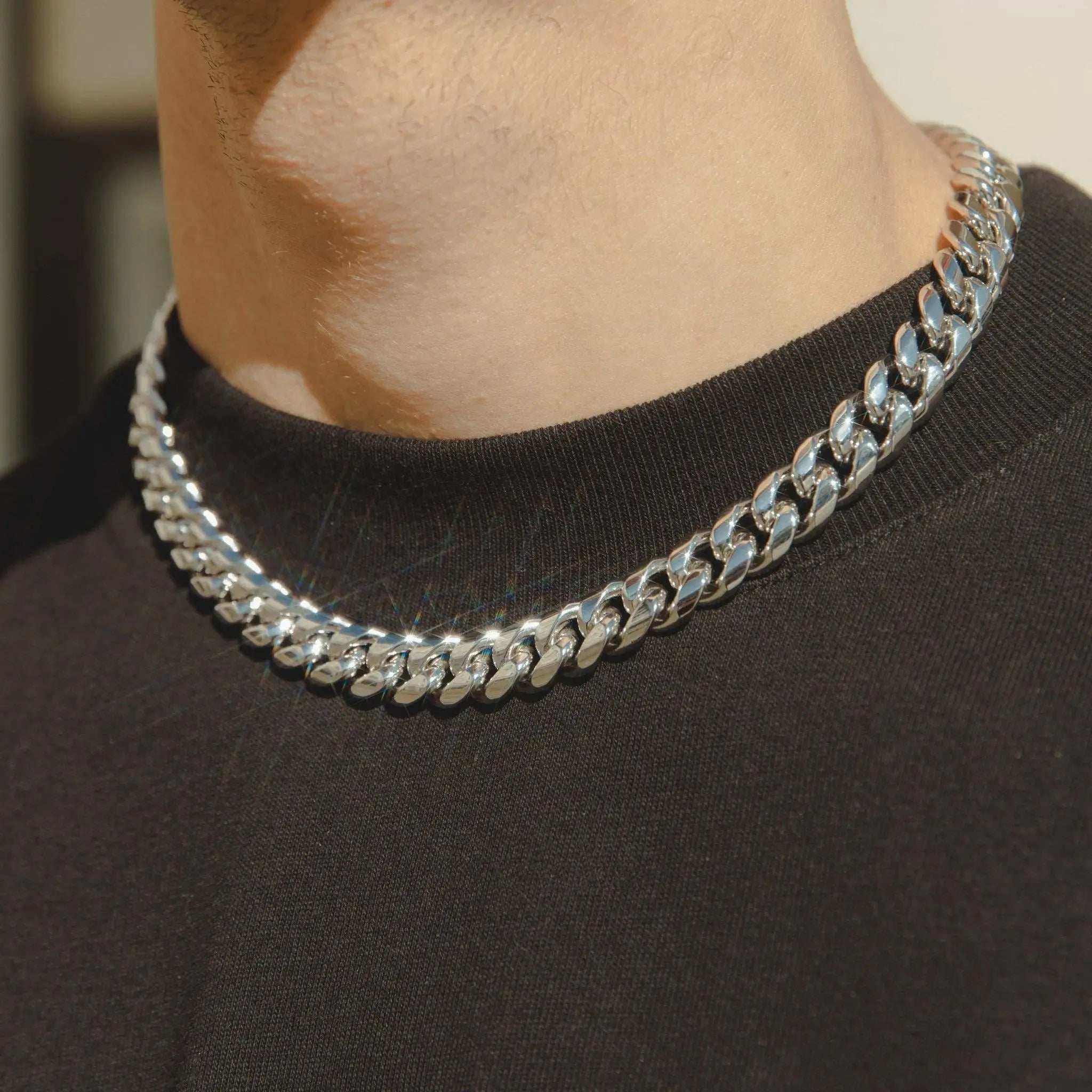 10mm Iced Clasp Cuban Chain in White Gold   The Icetruck