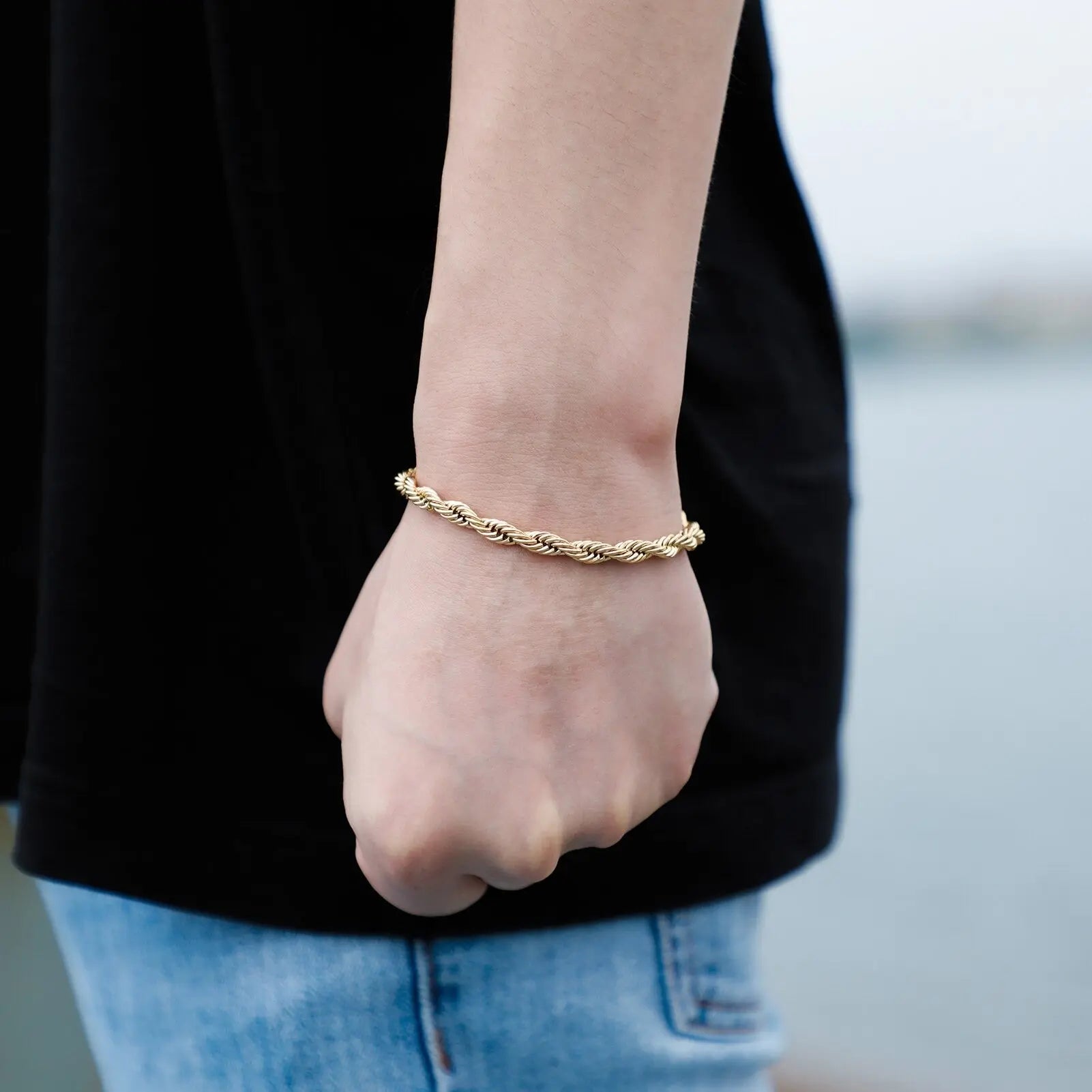 3mm Rope Bracelet in Yellow Gold | - The Icetruck