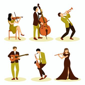 Illustration, orchestra, artist, band, 