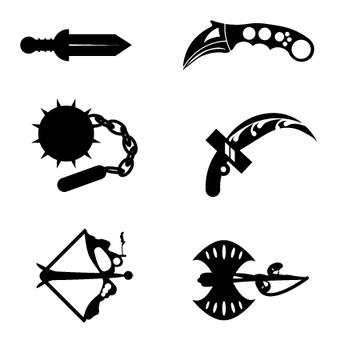 Illustration, arms, silhouette, hatchet, 