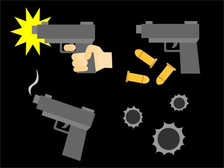 Illustration, handgun, gun, short gun, 