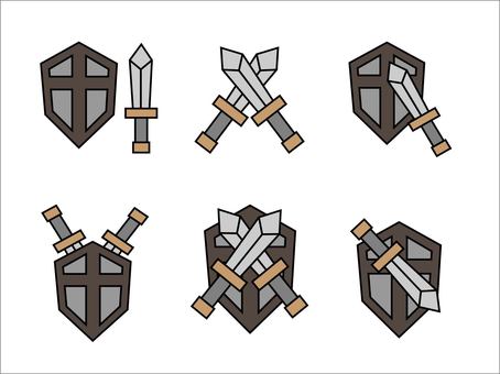 Illustration, sword, shield, armor, 