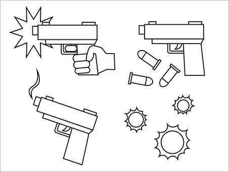 Illustration, handgun, gun, short gun, 