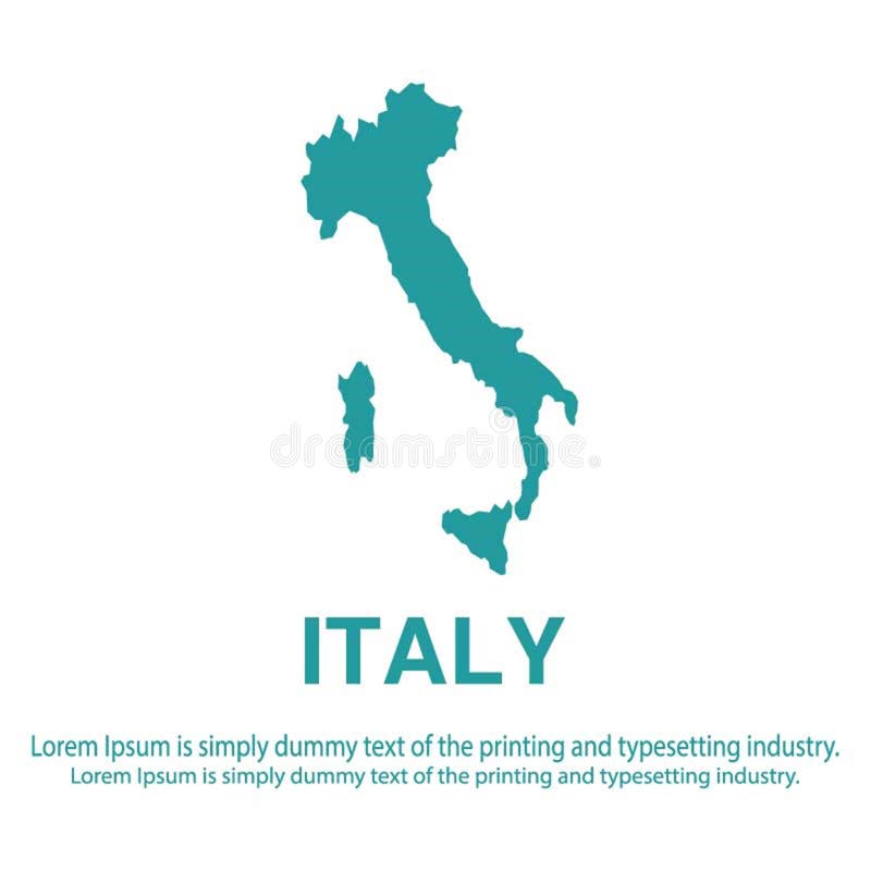 Abstract Blue Map of Italy with White Background Flat Style.global ...