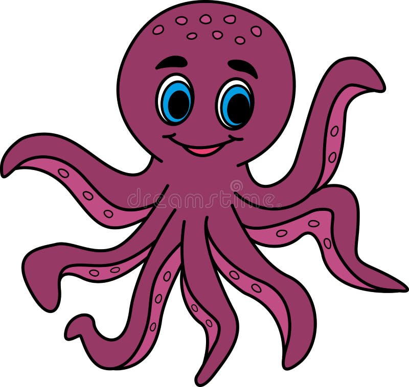 Cartoon octopus. stock vector. Illustration of coloring - 267077412