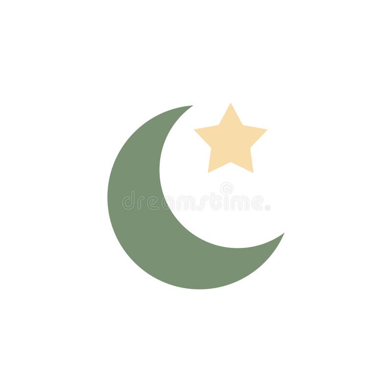 Crescent moon and star stock vector. Illustration of crescent - 305838622