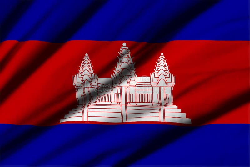 Flag of Cambodia stock illustration. Illustration of patriotic - 82143028