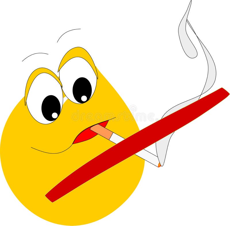 Funny Face with Cigarette: Forbidden Stock Illustration - Illustration ...