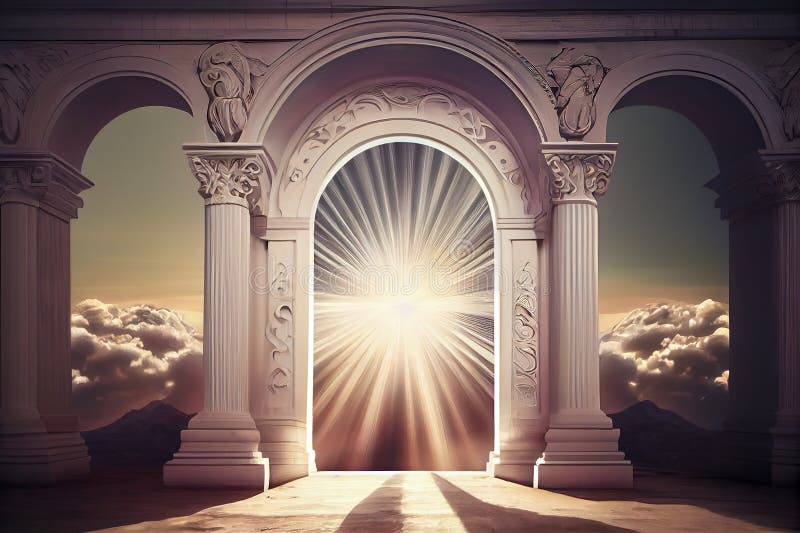 Gate To Heaven. Gateway To Heaven with Light at the Ende Stock ...