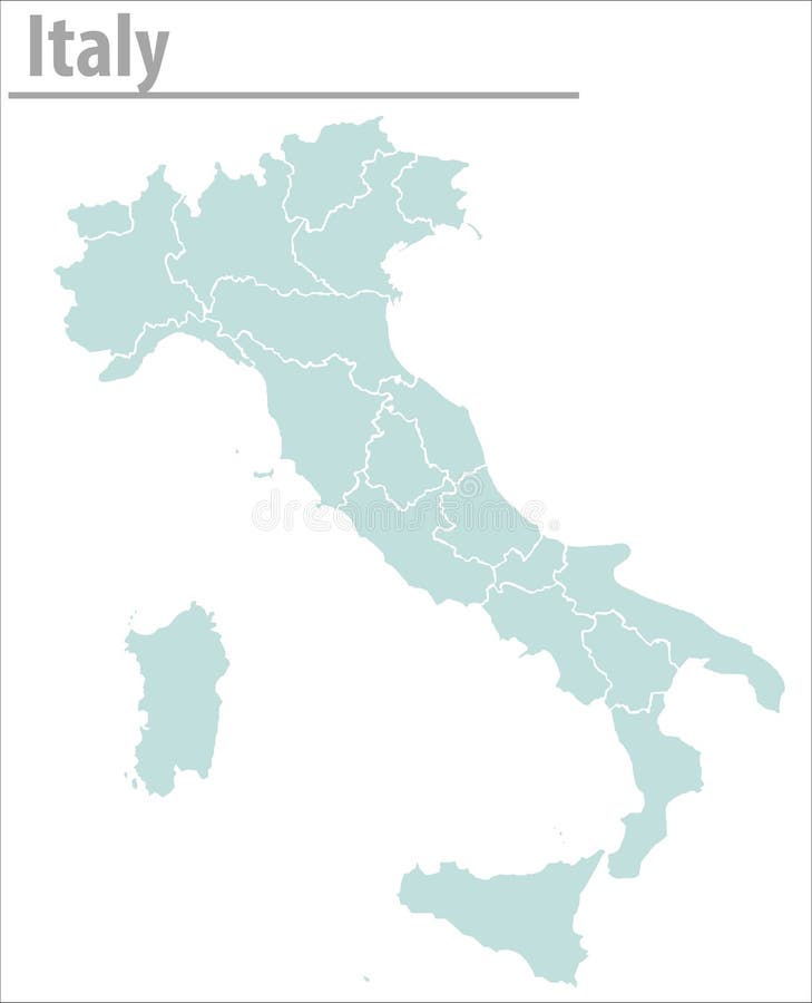 Italy Map Illustration Vector Detailed Italy Map with States Stock ...