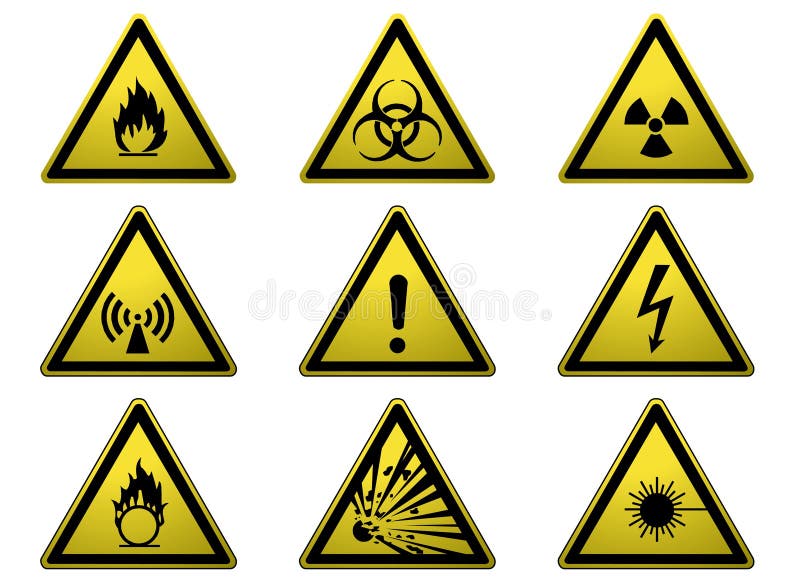 Set of warning signs stock illustration. Illustration of symbolic - 6479760