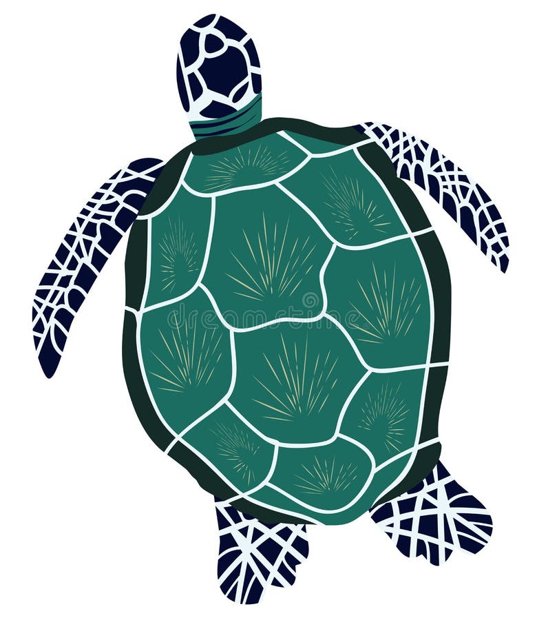 Vector Illustration of a Sea Turtle Stock Vector - Illustration of ...