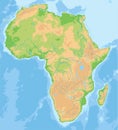 High detailed Africa physical map.