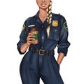 NEW YORK POLICE DEPARTMENT ILLUSTRATION OF A POLICEWOMAN IN BLUE POLICE UNIFORM