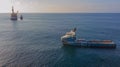 Offshore support vessel in Atlantic Ocean during