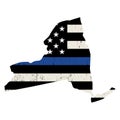 State of New York Police Support Flag Illustration