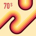 70s, 1970 abstract vector stock retro lines background. Vector illustration.