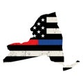 State of New York Police and Firefighter Support Flag Illustration