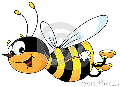 Cheerful bee Vector Illustration