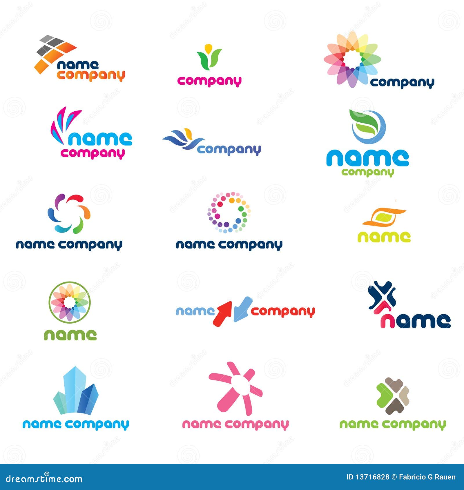 2d logo icon set stock vector. Illustration of logotype - 13716828