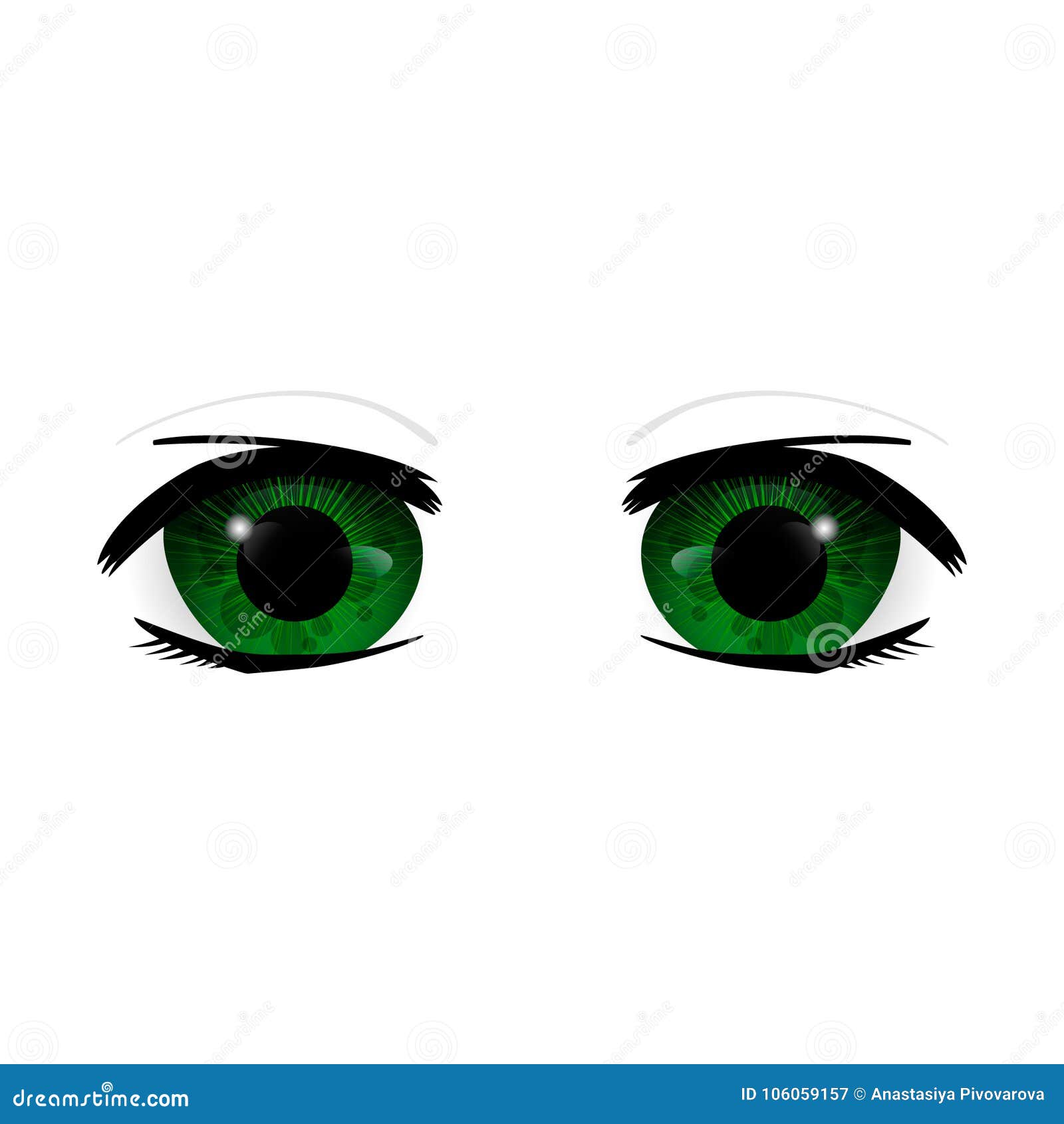 Anime Eyes stock vector. Illustration of grey, kawaii - 106059157