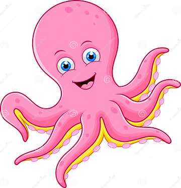 Cute octopus cartoon stock vector. Illustration of swimming - 40960878