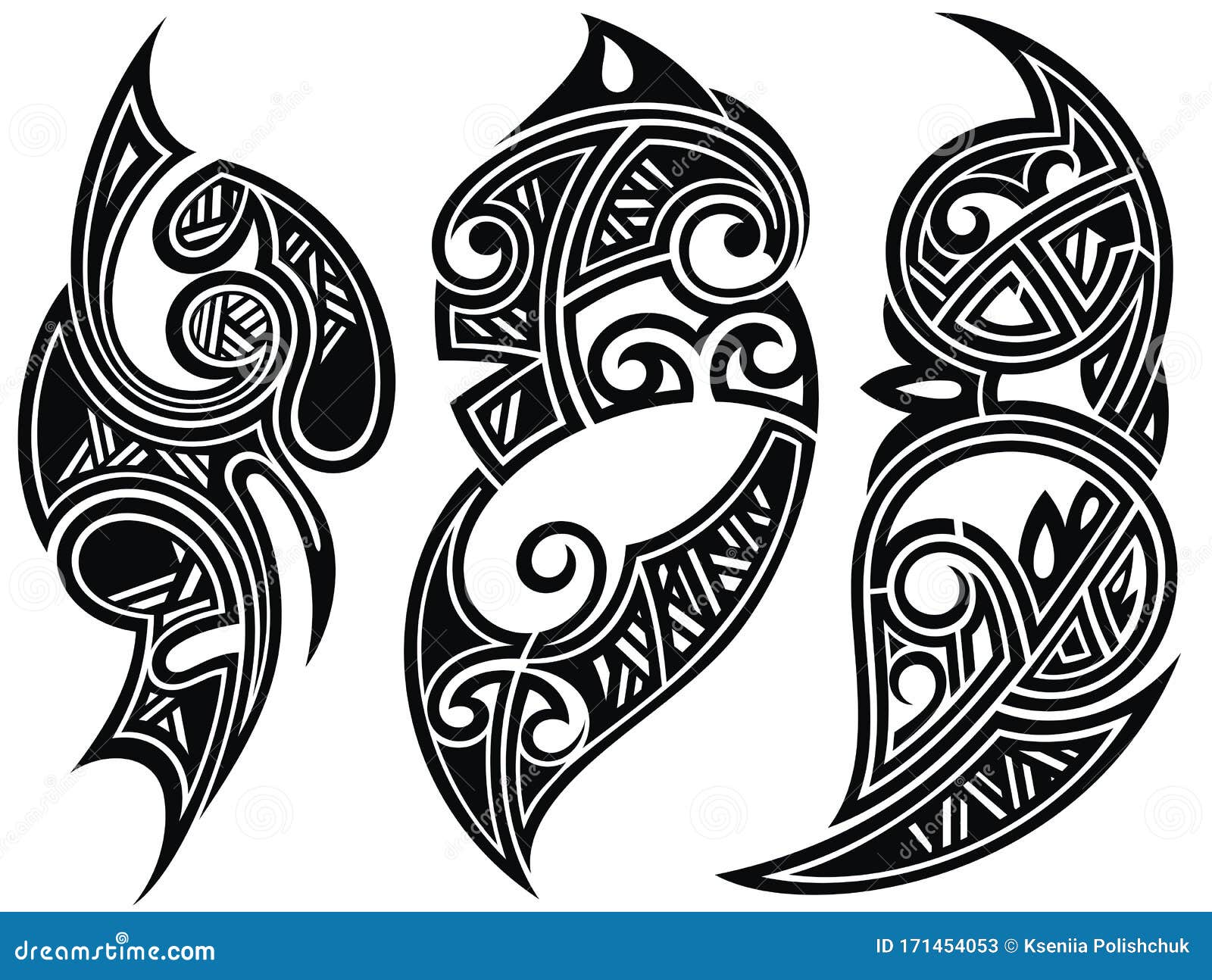 Decorative Ornaments. Tattoo Vector Designs. Vector Illustration Stock ...