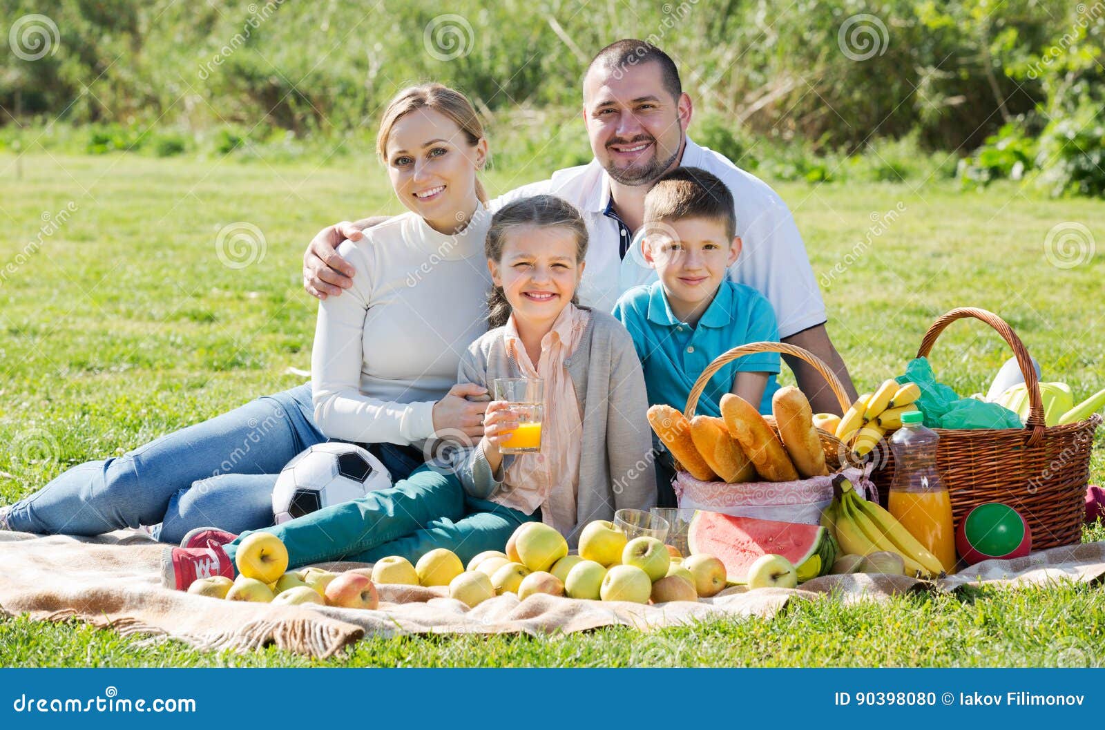 Family having a picnic stock photo. Image of countryside - 90398080