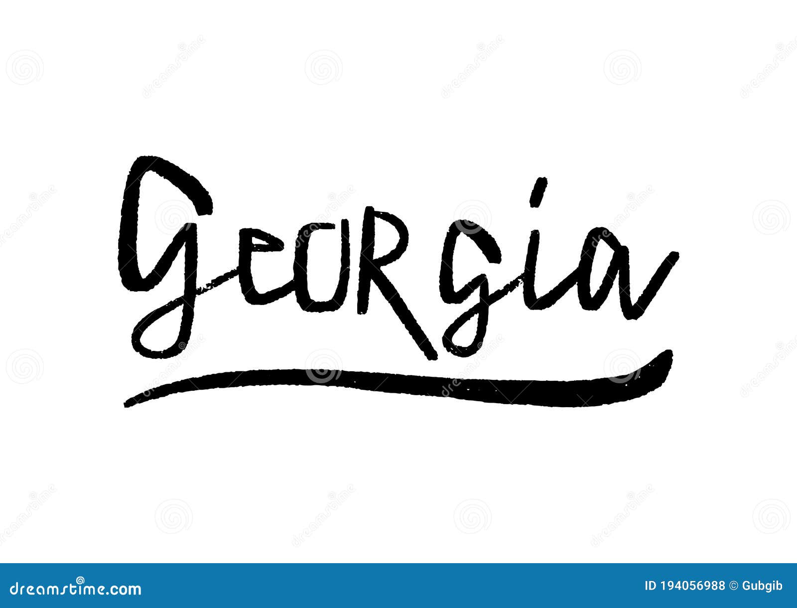 Georgia Hand Lettering On White Background Vector Illustration ...