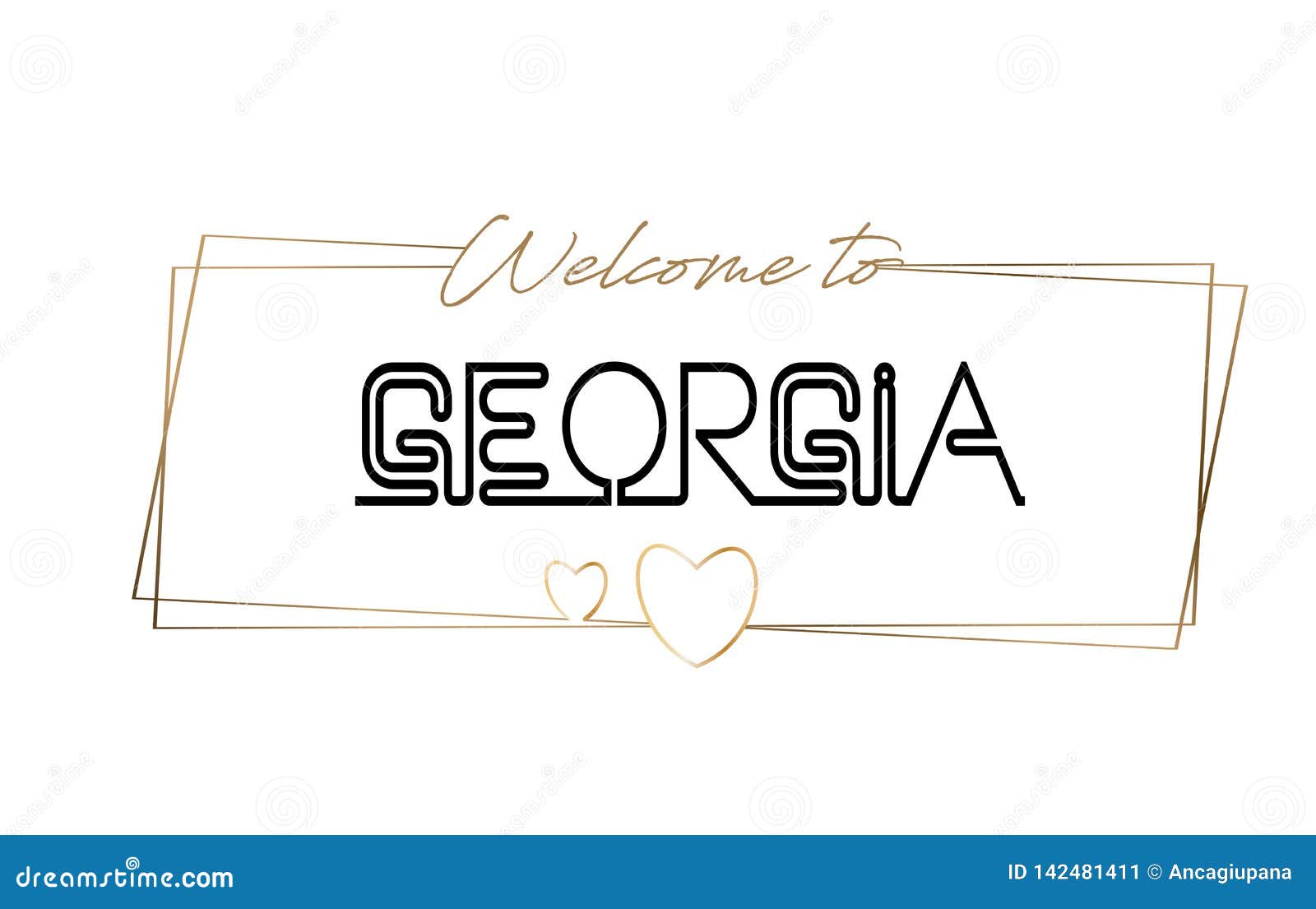 Georgia Welcome To Text Neon Lettering Typography. Word for Logotype ...