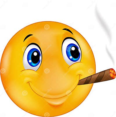 Happy Emoticon SmileyEmoticon Smiley Smoking Cigar Stock Vector ...