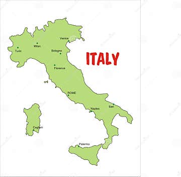 Map of Italy stock vector. Illustration of geography, bari - 3403915