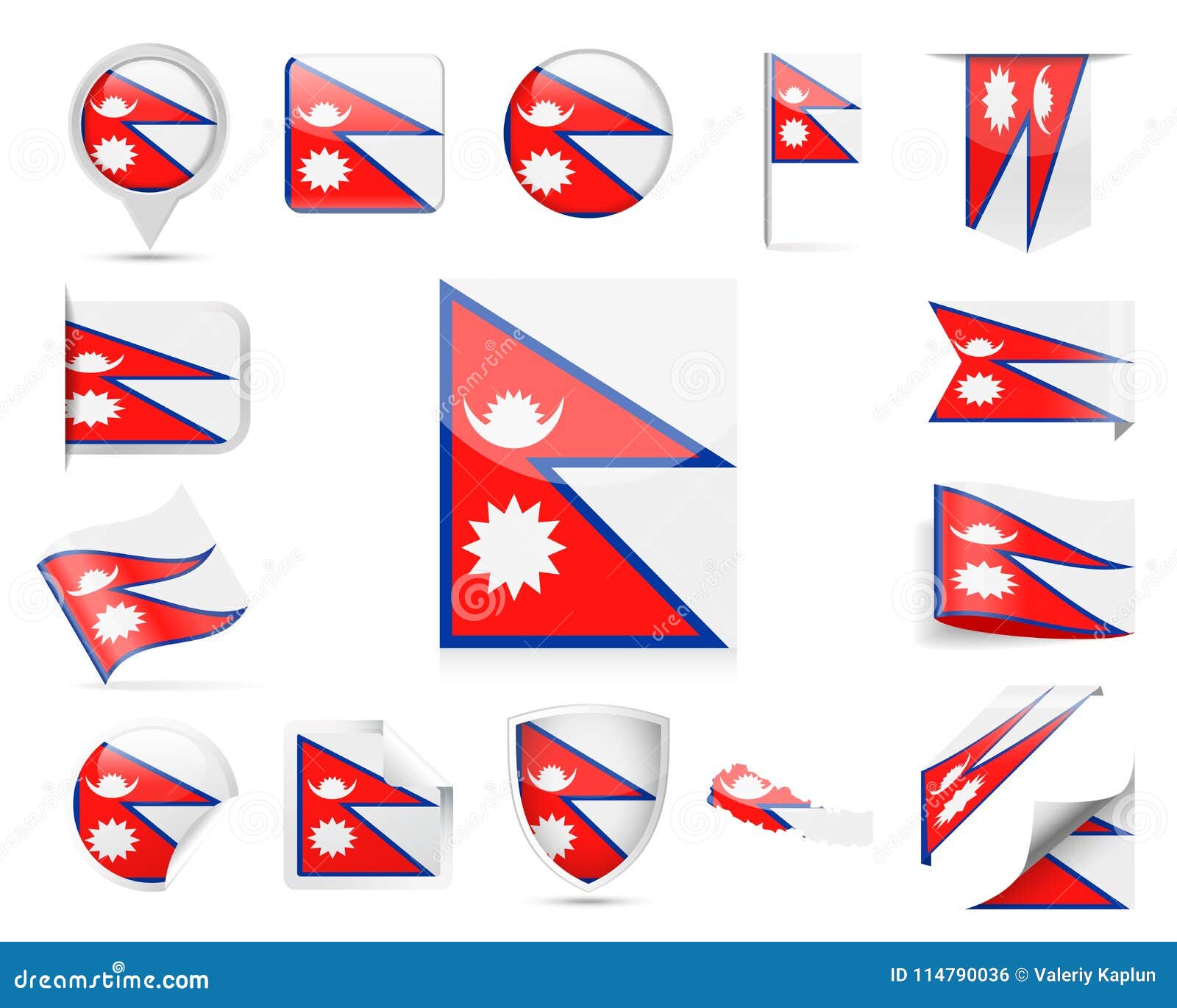 Nepal Flag Vector Set stock illustration. Illustration of navigation ...