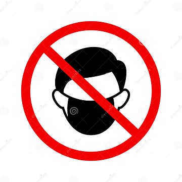 No Wear Mask Sign Vector Icon in Flat Style Stock Vector - Illustration ...