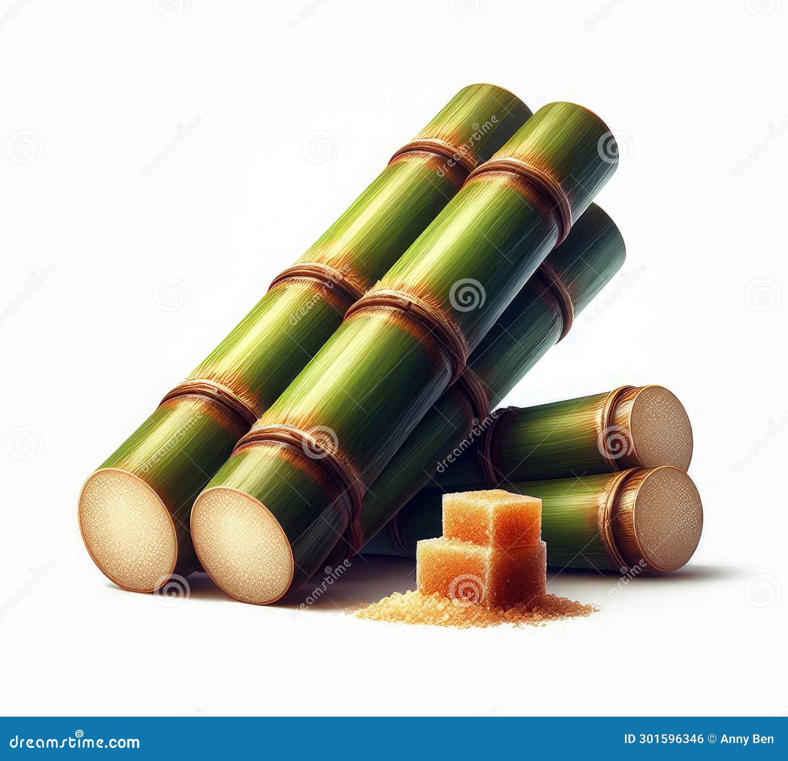 Sugar Cane Isolated on White Background Stock Illustration ...