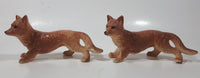 Vintage Red Fox 6 1/2" Long Ceramic Wildlife Figurine Set of 2