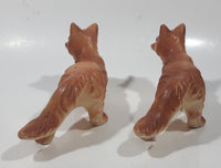 Vintage Red Fox 6 1/2" Long Ceramic Wildlife Figurine Set of 2