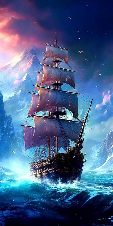 Pirate Ship Wallpaper In 2023 Old Sailing Ships Ship Paintings